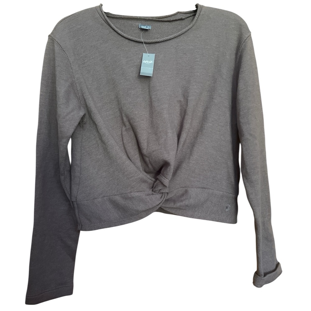 NWT Aerie Cropped Twisted Front Knot Crewneck Pullover Sweatshirt